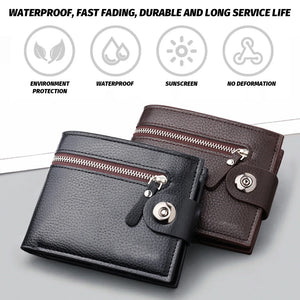 Magnetic Buckle Wallet With Zipper Multi-Layer for Daily Use