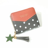 Short Tassel Wallet Women Purse Female Mini Dot Wallets Lovely Purse