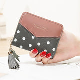 Short Tassel Wallet Women Purse Female Mini Dot Wallets Lovely Purse
