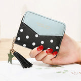 Short Tassel Wallet Women Purse Female Mini Dot Wallets Lovely Purse