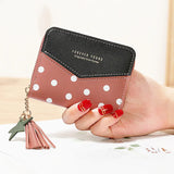 Short Tassel Wallet Women Purse Female Mini Dot Wallets Lovely Purse
