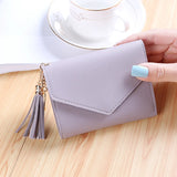 Short Tassel Wallet for Women Female Mini Wallets Lovely Purse Small Wallet