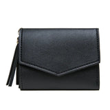 Short Wallets Women Foldable PU Leather Money Bag Photo Holder Tassel