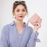 Short Wallets Women Foldable PU Leather Money Bag Photo Holder Tassel