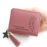 Short Women Wallets Love Tassel Hasp Coin Purse Card Holder Female Clutch Money