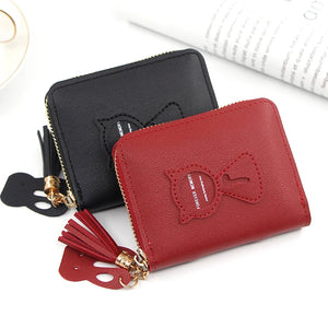 Short Women Wallets Tassel Hasp Coin Purse Clutch