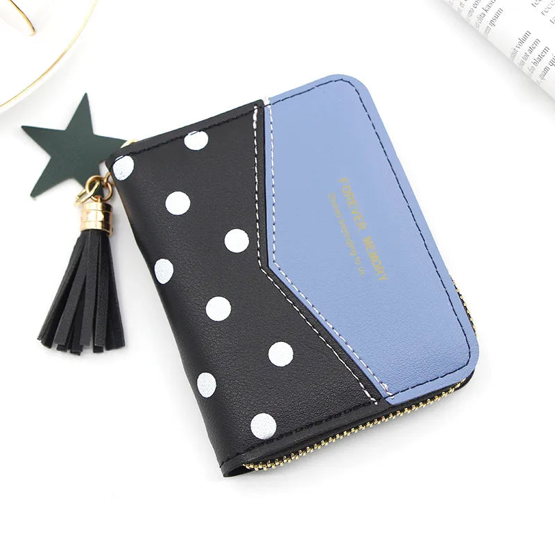 Short Women Wallets Love Tassel Hasp Coin Purse Card Holder Female Clutch Money