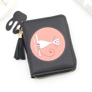 Short Women Wallets Love Tassel Hasp Coin Purse Card Holder Female Clutch Money