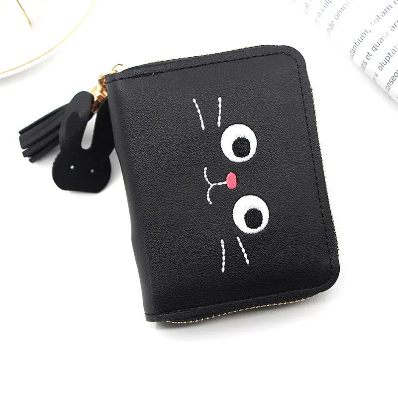 Short Women Wallets with Tassel Hasp Coin Purse
