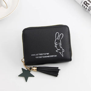 Short Women Wallets Love Tassel Hasp Coin Purse Card Holder Female Clutch Money