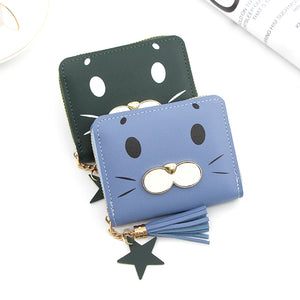 Short Women Wallets Tassel Hasp Coin Purse Card Holder Clutch