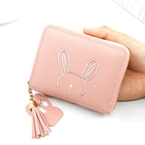 Short Women Wallets Tassel Hasp Coin Purse Card Holder Clutch Money Bag