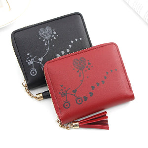 Short Women Wallets Tassel Hasp Coin Purse Female Clutch