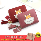 Short Women Wallets Love Tassel Hasp Coin Purse Card Holder Female Clutch