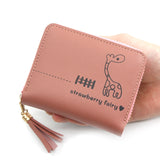 Short Women Wallets Love Tassel Hasp Coin Purse Card Holder Female Clutch Money