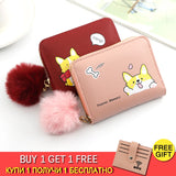 Short Women Wallets Love Tassel Hasp Coin Purse Card Holder