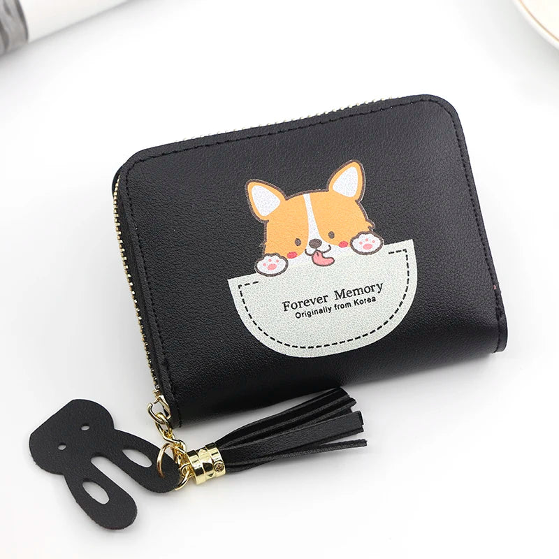 Short Women Wallets Love Tassel Hasp Coin Purse Card Holder Female Clutch