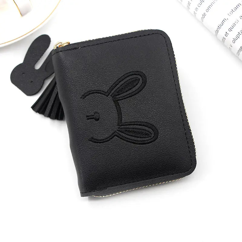 Short Women Wallets Tassel Hasp Coin Purse Card Holder Clutch Money Bag