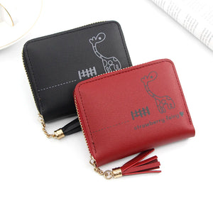 Short Women Wallets Love Tassel Hasp Coin Purse Card Holder Female Clutch Money