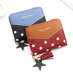 Short Women Wallets Love Tassel Hasp Coin Purse Card Holder Female Clutch Money