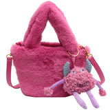 Faux Fur Shoulder Tote Bag for Women Winter