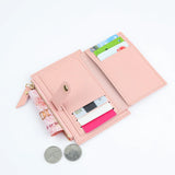 Short Zipper Wallet for Women with Card Slots