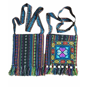 Vintage Ethnic Shoulder Bag Embroidery Boho Hippie Tassel Tote