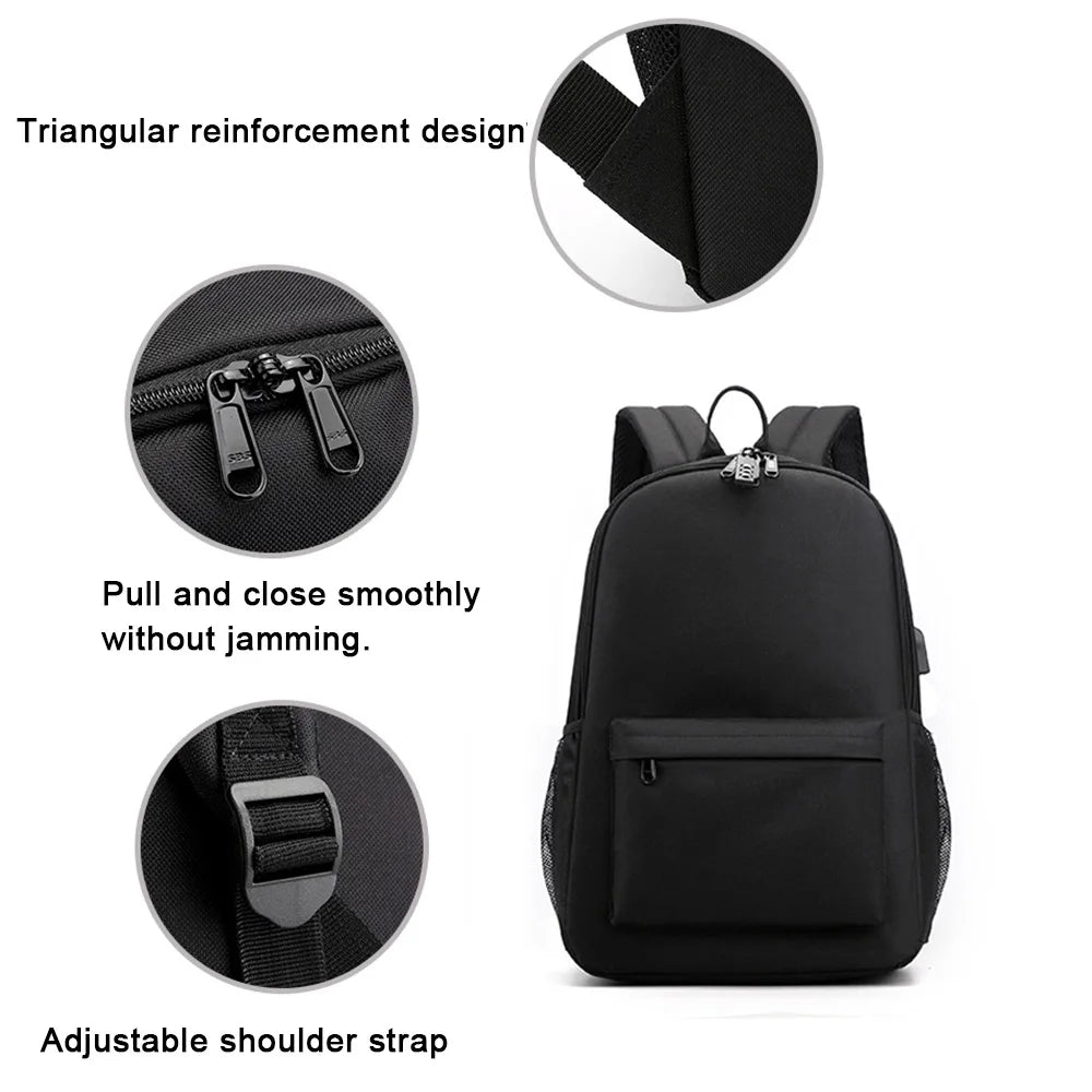 School Shoulder Backpack with Lock & USB Port B88