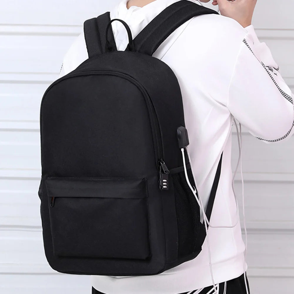 School Shoulder Backpack with Lock & USB Port B88