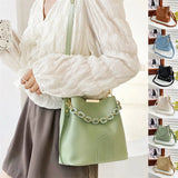 Retro Women's Shoulder Bag Large-Capacity Chain Bucket Bag