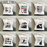 Jujutsu Kaisen Anime Shoulder Bag Harajuku Y2k Canvas Shopper Reusable Tote