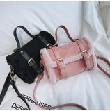 Plush Small Square Shoulder Bag for Women