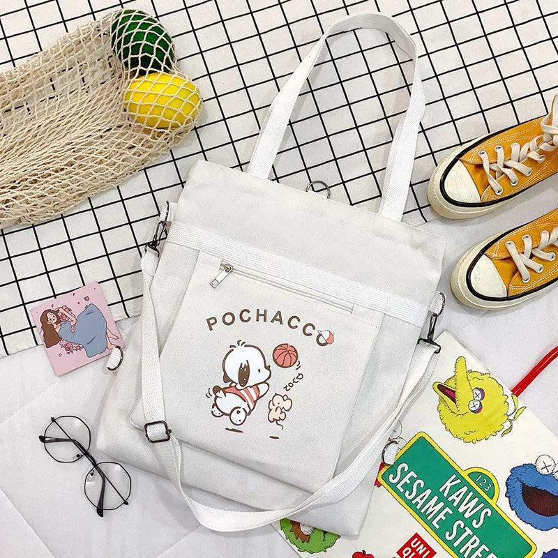 Cartoon Canvas Crossbody Bag for Women Girls
