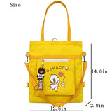 Cartoon Canvas Crossbody Bag for Women Girls