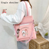 Cartoon Canvas Crossbody Bag for Women Girls