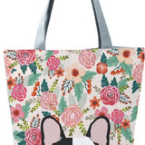 Puppy Print Shoulder Bag Smooth Zipper Tote Bag
