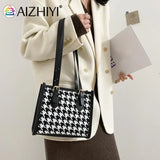 Plaid Pattern PU Leather Shoulder Bag for Women Girls