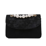 Lace Beaded Crossbody Shoulder Bag Women Handbag PU Leather Backpack