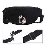 Pink Flower Name Printing Pattern Cycling Bag