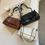 Shoulder Bag Female Handbags Casual Tote Folding Thick Chain Crossbody Bag