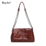 Shoulder Bag Female Handbags Casual Tote Folding Thick Chain Crossbody Bag