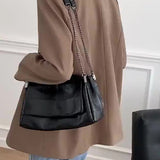 Shoulder Bag Female Handbags Casual Tote Folding Thick Chain Crossbody Bag