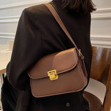 Women's Shoulder Bag Solid Crossbody Bag PU Leather Messenger Bag