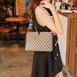 Women's Crossbody Shoulder Bag Messenger PU Leather Plaid Handbag