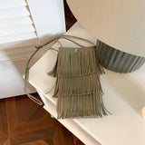 Fringe PU Shoulder Crossbody Bag Purse