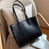 Women Shoulder Bag Large Capacity PU Leather Handbag High Handle Bags