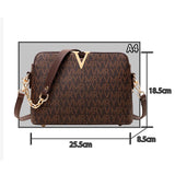 Women's Sling Chain Crossbody Bag Leather Shoulder Handbag