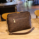 Women's Sling Chain Crossbody Bag Leather Shoulder Handbag