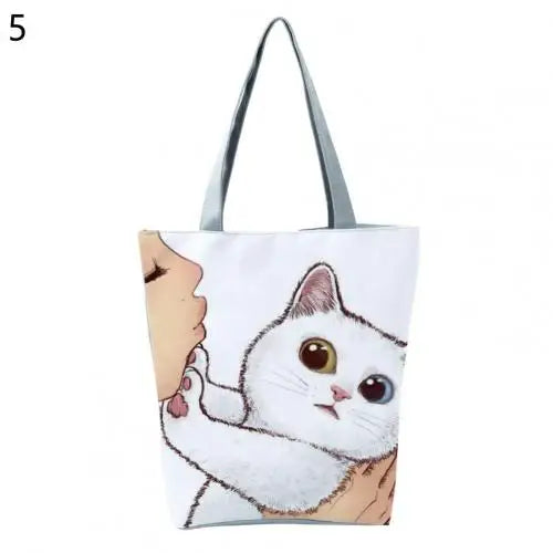 Animal Pattern Shoulder Bag Girl Kiss Storage Cartoon Reusable