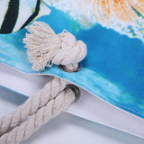 Canvas Shoulder Bag Stripe Painting Print Tote Beach Bag